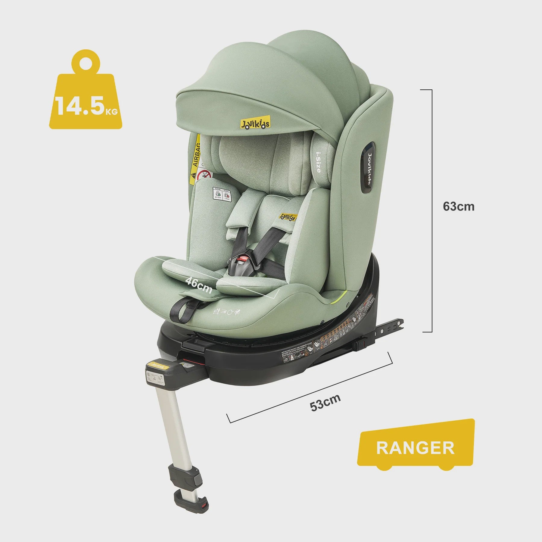 Jovikids Ranger 360° i-Size Autostoel 40-150cm met Isofix en Zijwindbeveiliging