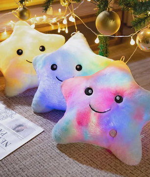Glow-in-the-dark Ster Pluche Kussen - Zacht Verlicht Speelgoed voor Kinderen & Decoratie
