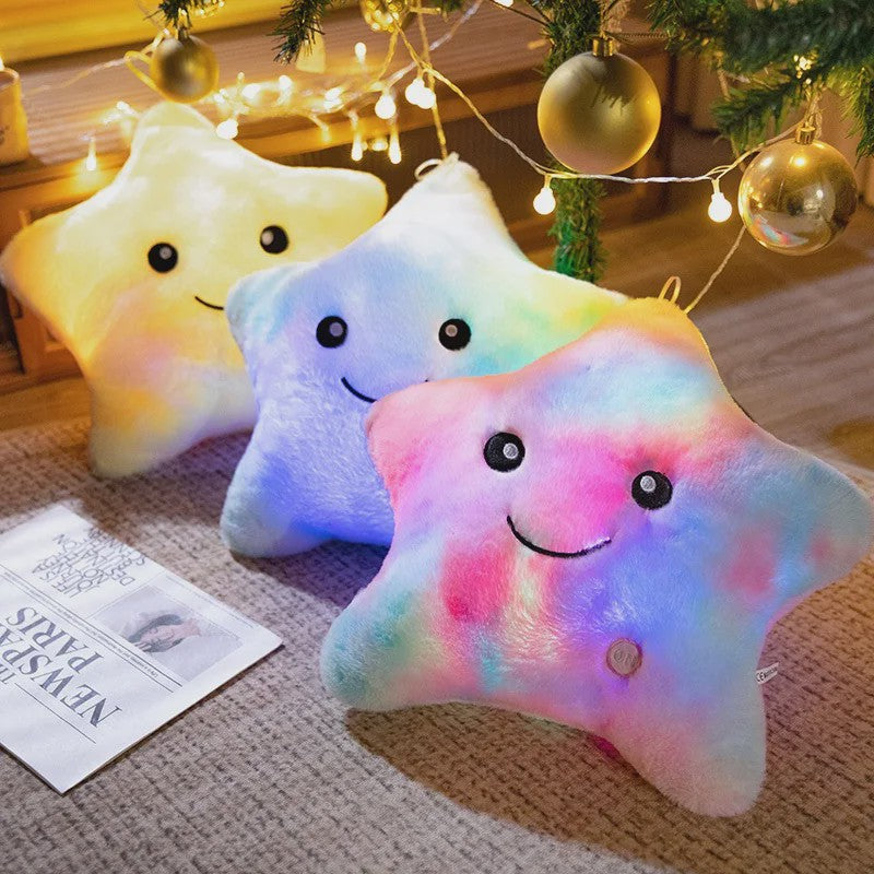 Glow-in-the-dark Ster Pluche Kussen - Zacht Verlicht Speelgoed voor Kinderen & Decoratie