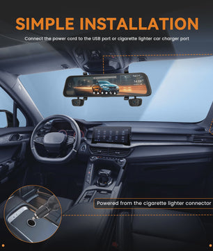 12-Inch Touchscreen Auto DVR Dashcam met 4x 1080P Camera's, GPS & Nachtzicht