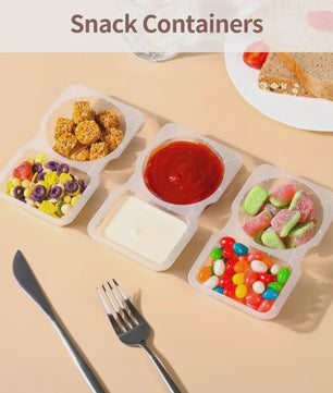 Draagbare Dubbel Compartiment Container met Deksel - Ideaal voor Snacks en Kruiden op Picknick