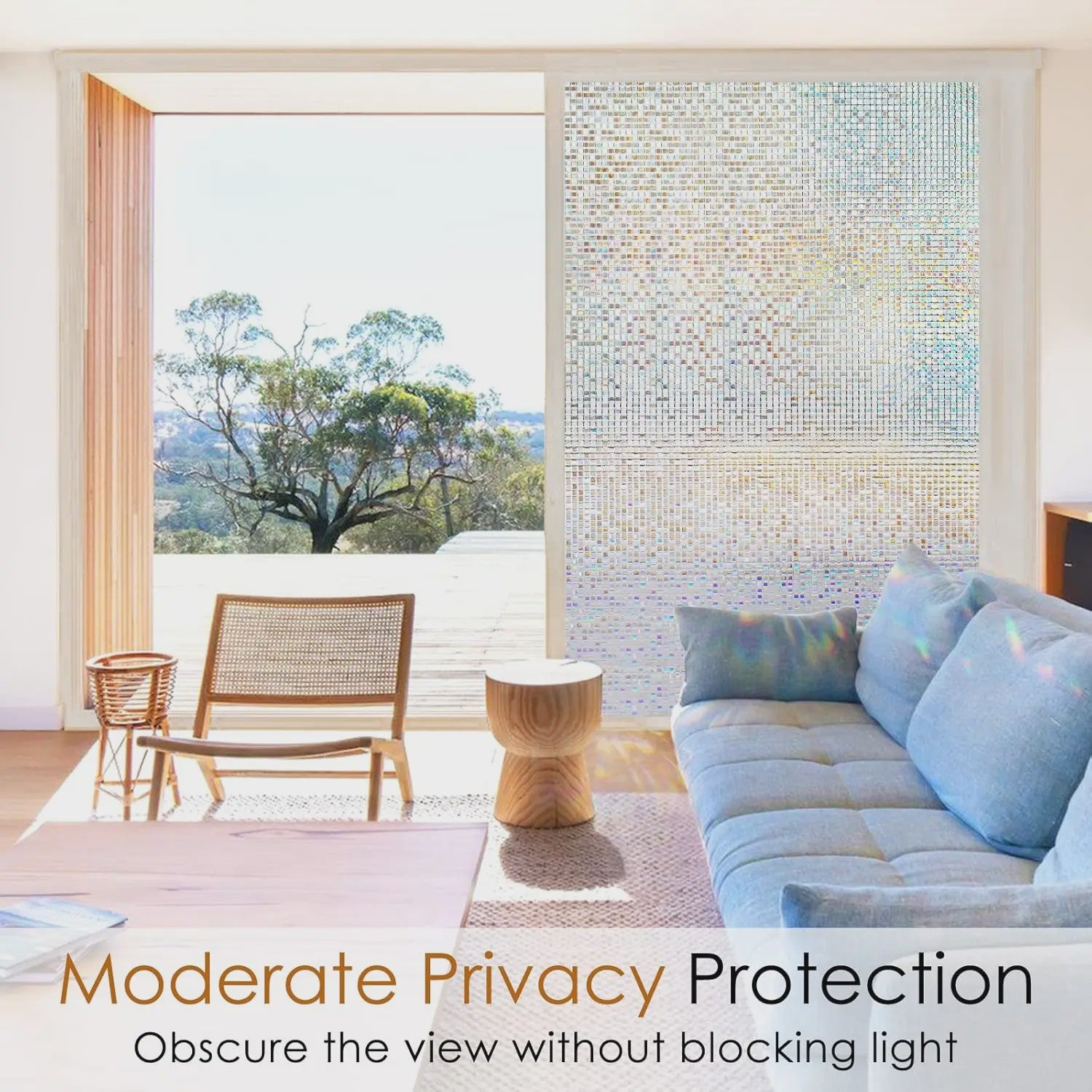 Decoratieve Raamfolie Mozaïek - Statisch Klevend, UV-blokkerend & Privacy