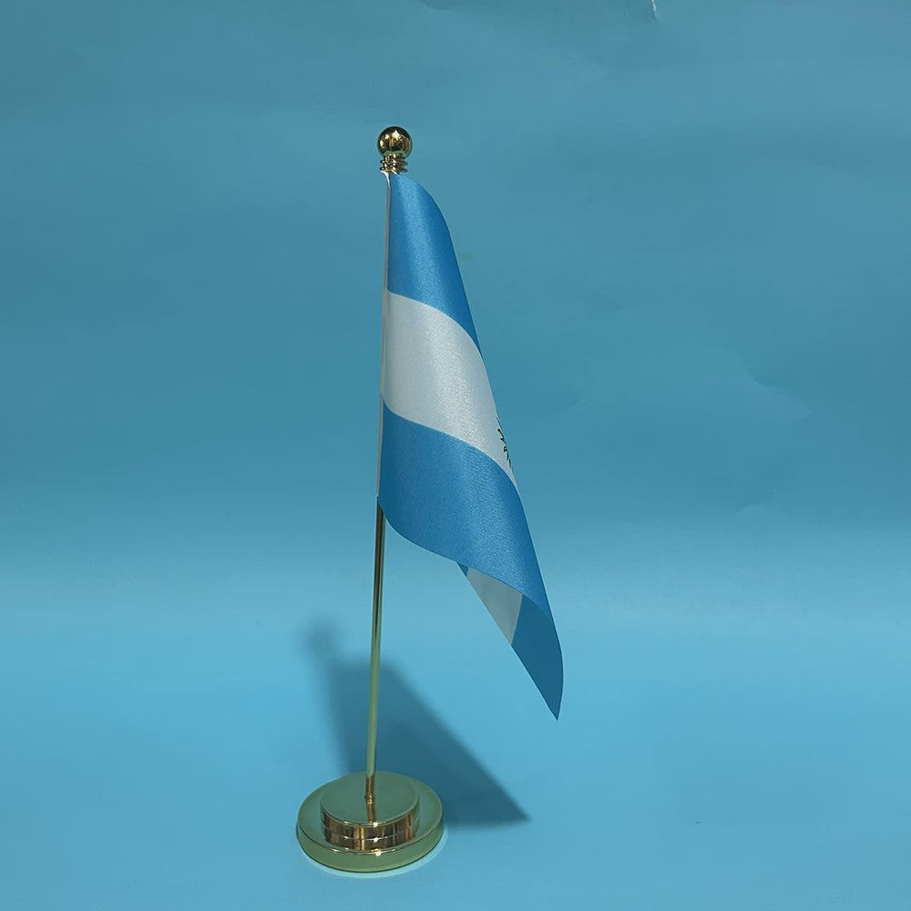 Argentijnse Bureauvlag 14x21cm - Nationaal Banier voor Bureau Decoratie