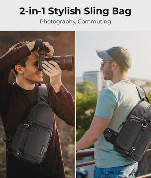 K&F CONCEPT 10L Waterdichte Camera Sling Backpack - Fotografie Rugzak voor DSLR/Mirrorless
