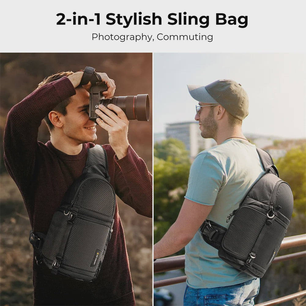 K&F CONCEPT 10L Waterdichte Camera Sling Backpack - Fotografie Rugzak voor DSLR/Mirrorless