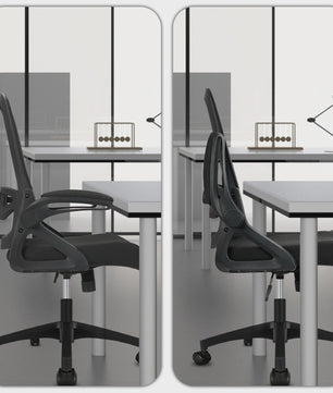 Ergonomische bureaustoel met 90° opklapbare armleuningen en lendensteun