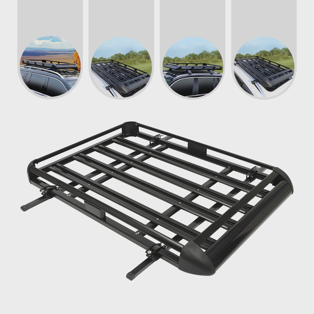 Universele Aluminium Dakdrager Bagagemand Zwart - 140/160x100cm - 150kg Laadvermogen
