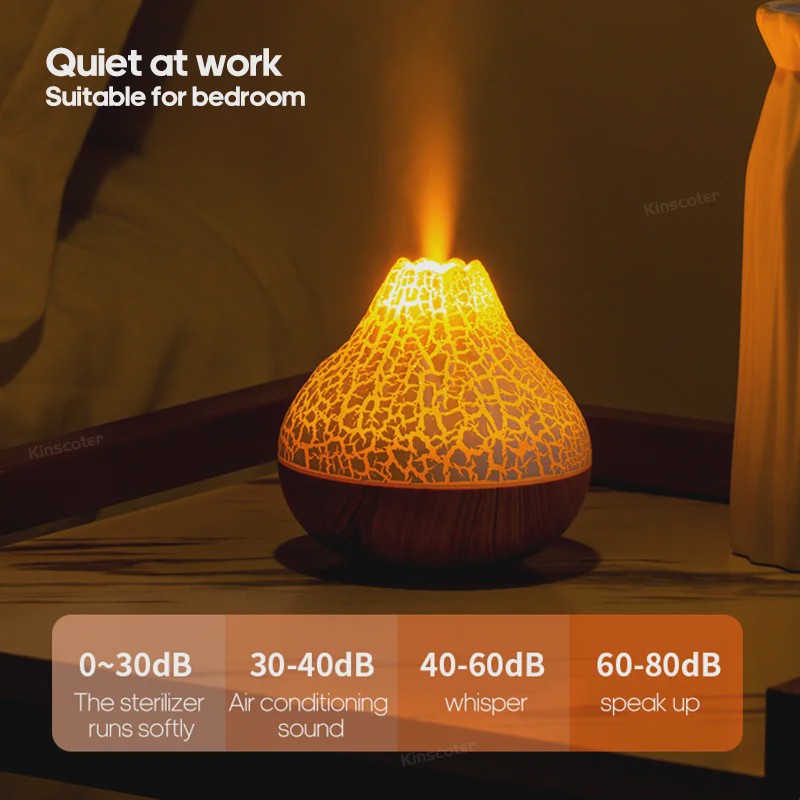 Volcano Luchtbevochtiger 300ml met Kleurrijk Nachtlampje - USB Desktop Vernevelaar