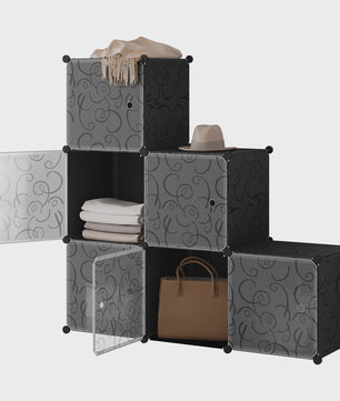 Stapelbare Schoenenkast met 6 Deuren - Modulaire Opbergboxen