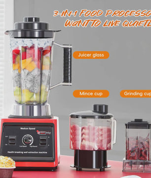 3-in-1 Keukenmachine: Krachtige Blender, Vleesmolen & Sapcentrifuge