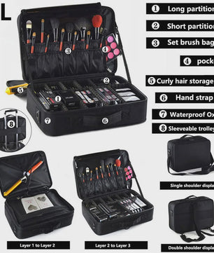 Professionele Make-up Koffer - Grote Capaciteit Reis Organizer voor Cosmetica & Beauty Tools