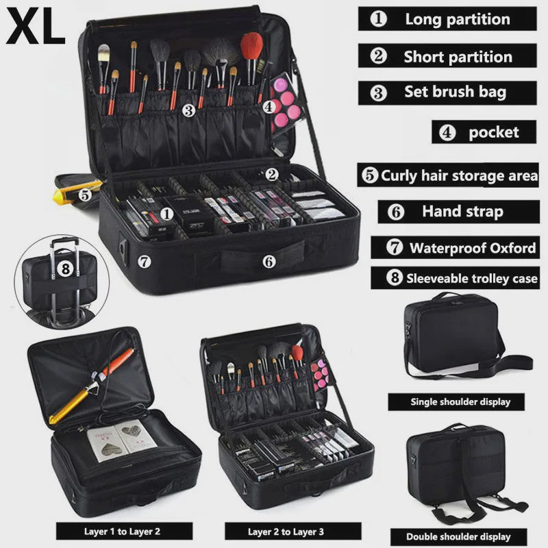 Professionele Make-up Koffer - Grote Capaciteit Reis Organizer voor Cosmetica & Beauty Tools