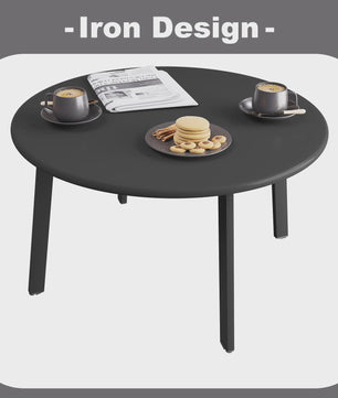 Ronde bijzettafel met metalen frame - Industrieel design - 70cm