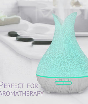 Aroma Diffuser met Houtnerf Design, 7 Kleuren LED en Afstandsbediening
