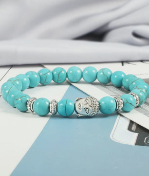 Natuurstenen Buddha Armband met Tijgeroog Kralen - Elastisch & Verstelbaar