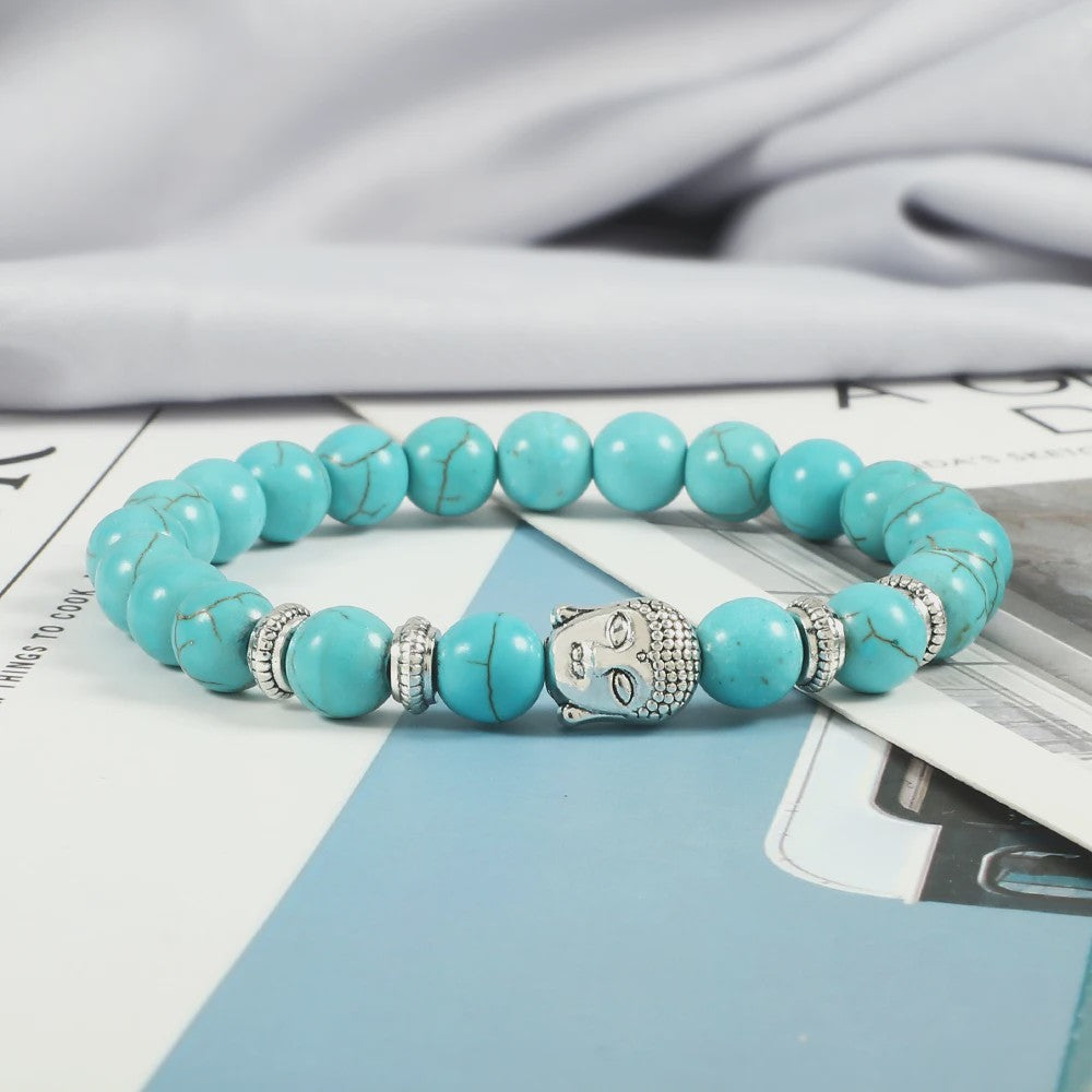 Natuurstenen Buddha Armband met Tijgeroog Kralen - Elastisch & Verstelbaar