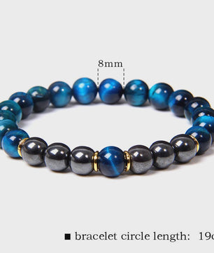 Handgemaakte Tijgeroog & Hematiet Kralen Armband - Energie & Meditatie Sieraden