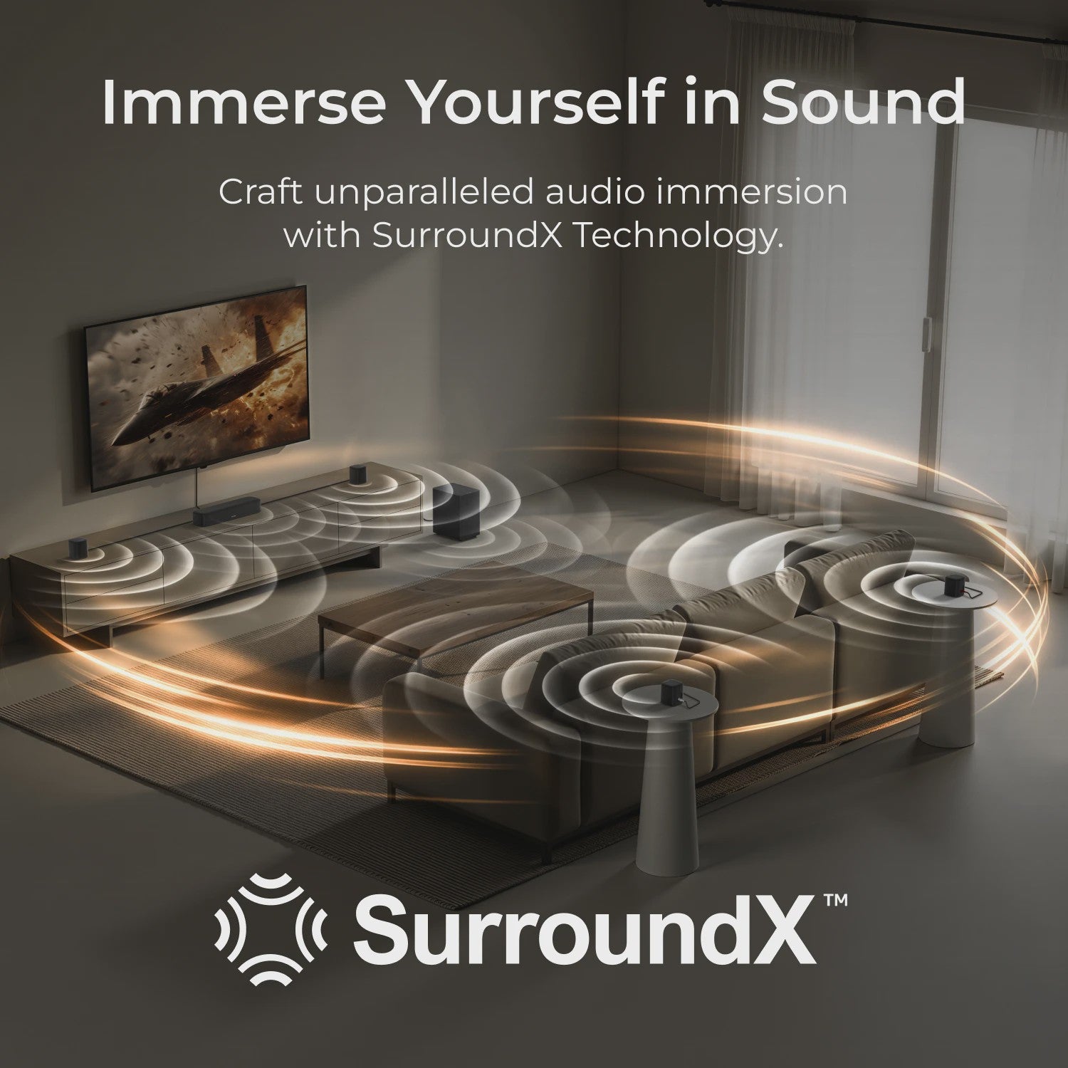 ULTIMEA 350W 7.1 Virtuele Surround Soundbar met Subwoofer & 4 Speakers