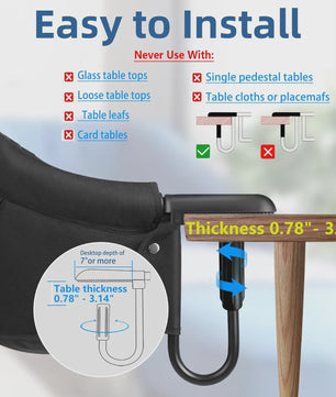 Draagbare Kinderstoel voor aan Tafel - Clip-On & Opvouwbaar