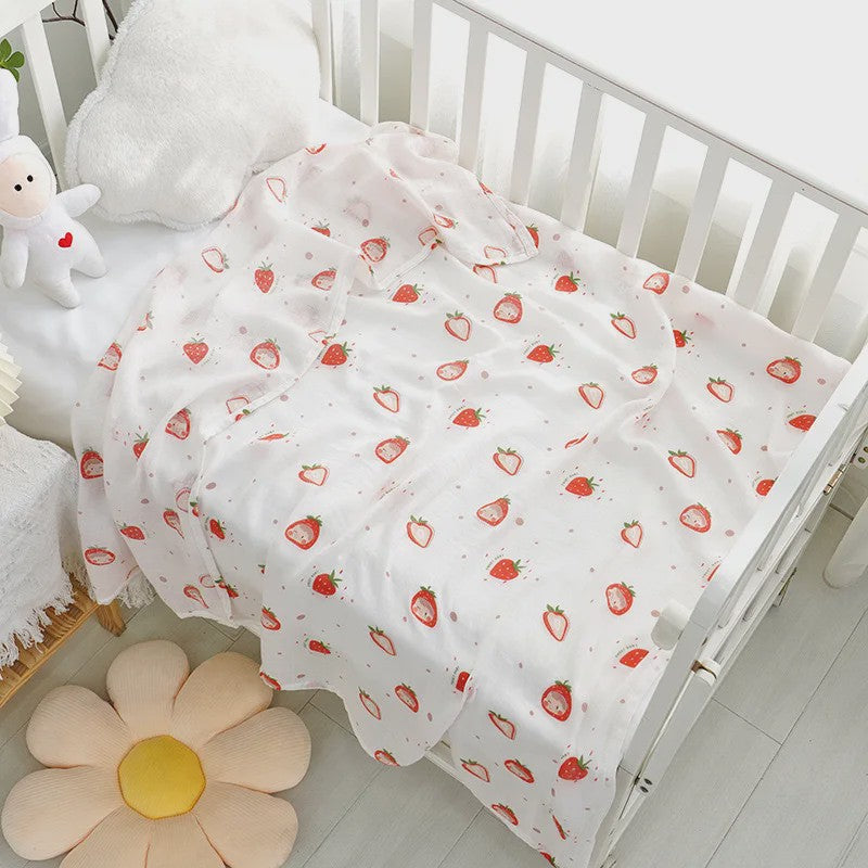 Dubbellaags Bamboe Katoen Muslin Baby Dekentje - Ademend en Multifunctioneel