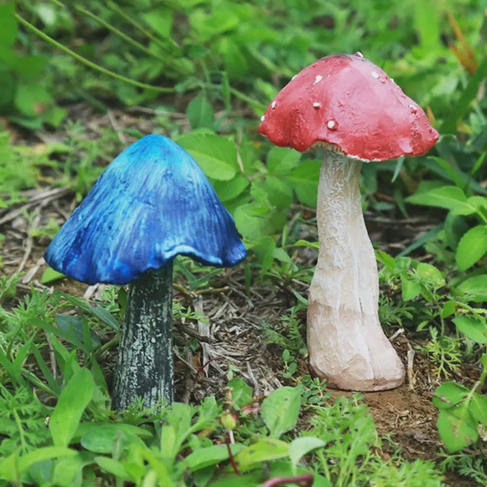 Set van Decoratieve Paddenstoelen Beeldjes - Hars Tuindecoratie Ornamenten