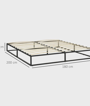HOMCOM steel bed frame height 25 cm for mattress 180x200 cm black