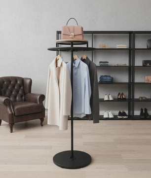 Draaibaar Kledingrek Staand - Rond Metalen Displayrek voor Winkels & Slaapkamer
