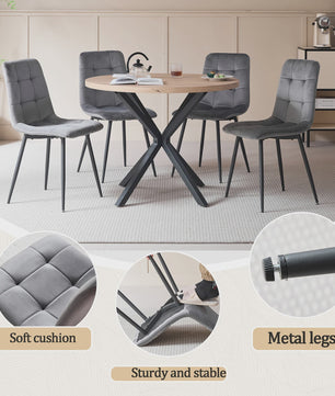 Moderne Velours Eetkamerstoelen (2/4/6 stuks) - Scandinavisch Design met Gevoerde Zitting