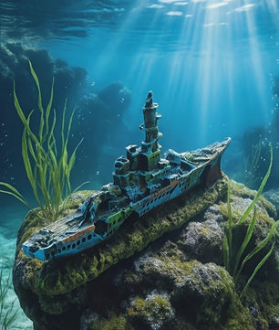 Uniek Scheepswrak Aquarium Decoratie - Realistisch Ontwerp voor Vissenverblijf