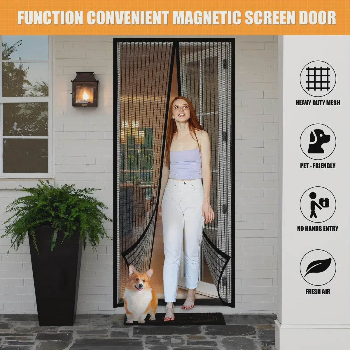 Muggenscherm Deur Gordijn - Handsfree Magnetisch Hor - Zonder Boren - Insectenwerend