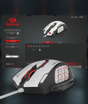 Redragon M908 Impact MMO Gaming Muis - RGB, Ergonomisch, 24000 DPI, 18 Programmeerbare Knoppen