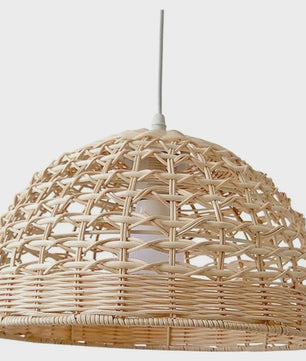 Handgemaakte Rotan Hanglamp 28cm - Sfeervolle Plafondlamp met LED