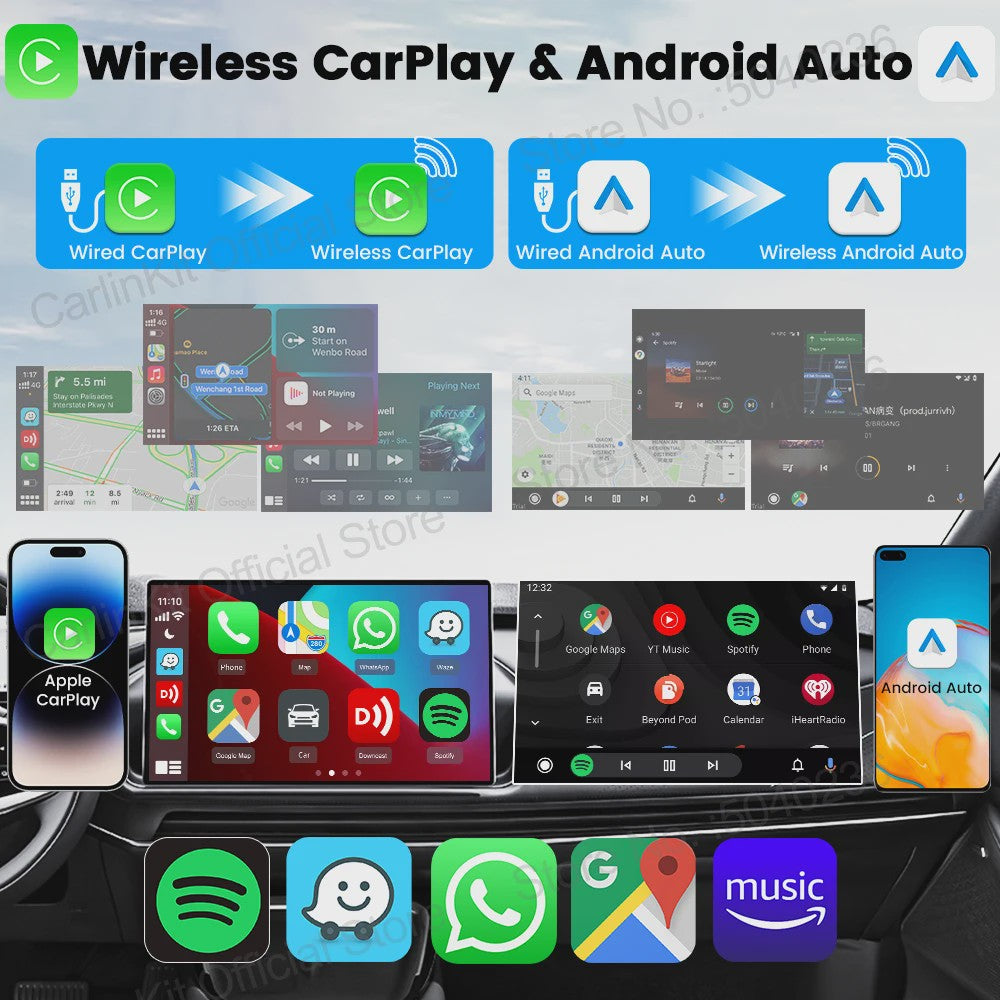 CarlinKit 5.0 Mini Ultra Draadloze Adapter voor Android Auto & CarPlay
