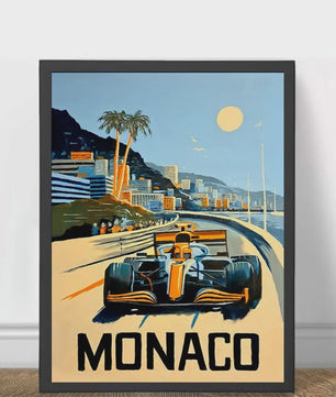 Retro F1 Formule 1 Raceauto Posters - Neon City Canvas Muurkunst