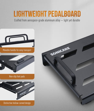 SONICAKE QPB-20 Compact Gitaar Pedalboard met Tas, Kabelbinders en Tape