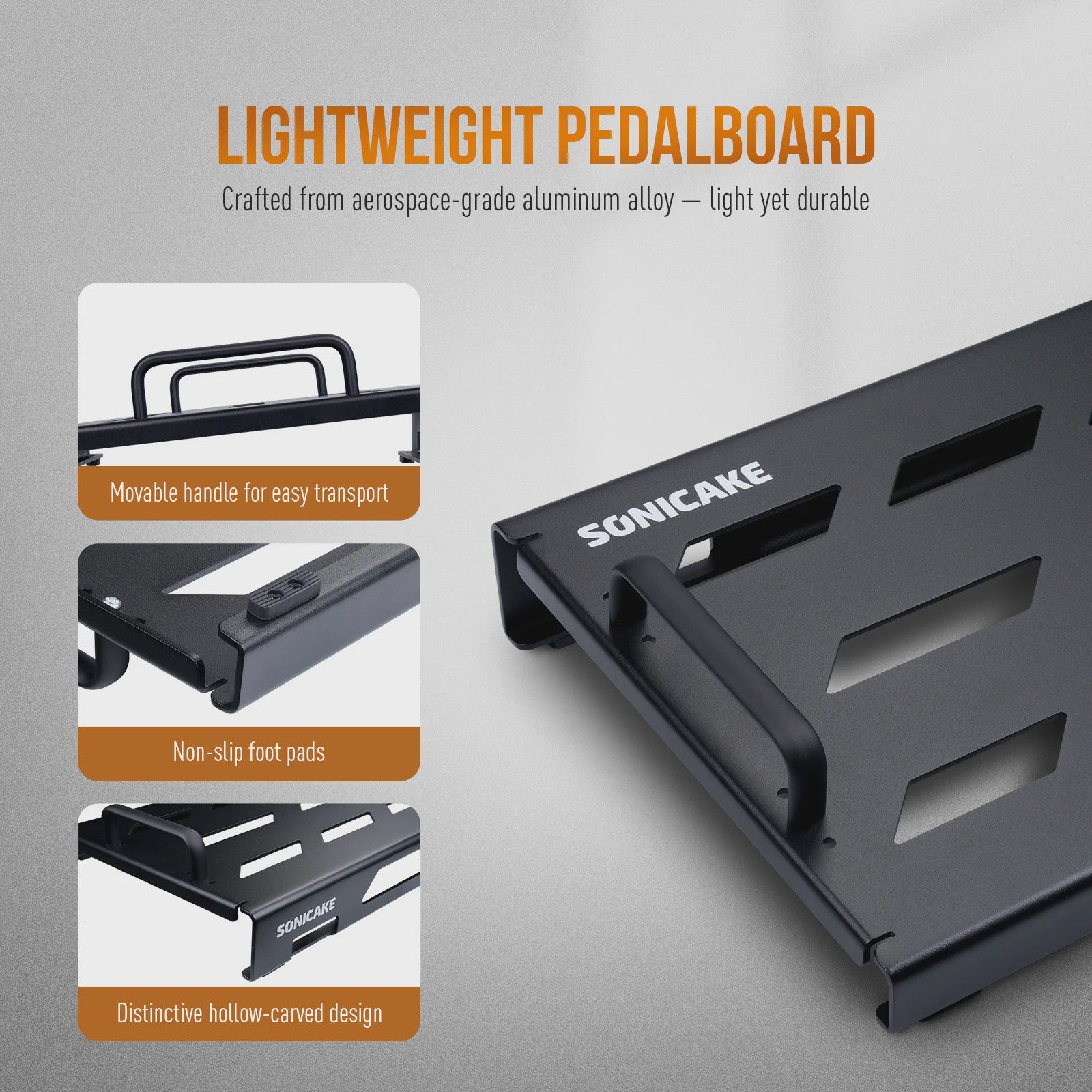 SONICAKE QPB-20 Compact Gitaar Pedalboard met Tas, Kabelbinders en Tape