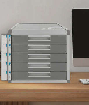 Afsluitbare 5-Laden Archiefkast A4 - Aluminium Documenten Opbergkast voor Kantoor, Bank & Thuis