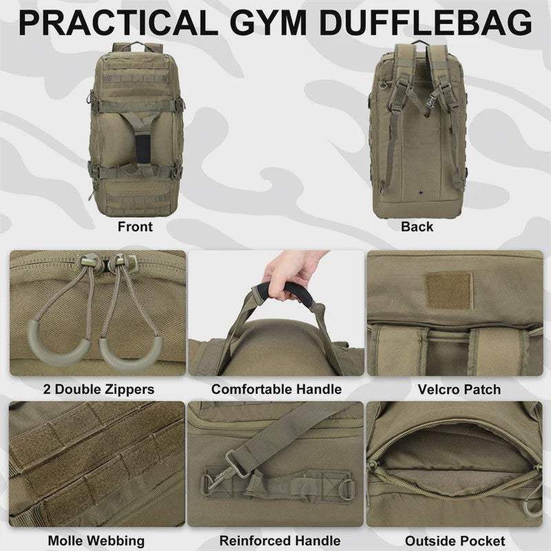 Multifunctionele Duffle Bag Rugzak 25L/45L/80L - Waterdicht, Tactisch & Outdoor