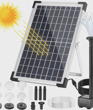 Solar Tuinpomp Kit 12W - Fontein Pomp met 9 Sproeiers & 1M Pijp