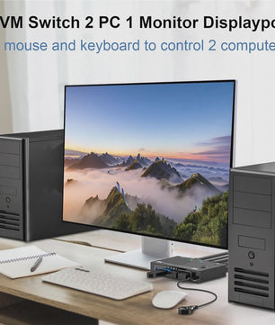 Navceker 2-Poorts DisplayPort KVM Switch: 8K 60Hz, 4K 240Hz, USB 3.0 - Deel 1 Monitor & 4 Apparaten
