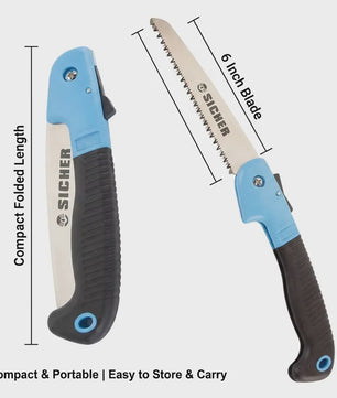 Opvouwbare Snoeizaag 6 Inch - Hoge Kwaliteit Koolstofstaal met Veiligheidsvergrendeling & Antislip Handvat