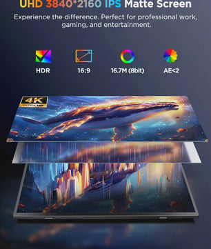 UPERFECT 15.7" 4K Draagbare Touchscreen Monitor - IPS, HDR, USB-C 3.1, HDMI - Ideaal voor Laptop, Console & Telefoon