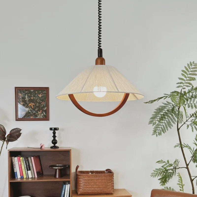 Wabi Sabi Houten Hanglamp - Retro Stijl Verlichting voor Woonkamer, Eetkamer & Slaapkamer