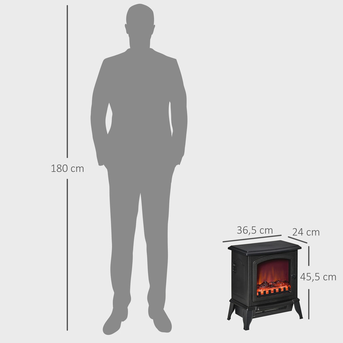 Decoratieve Elektrische Sfeerhaard met Thermostaat en Oververhittingsbeveiliging - 20-25m²