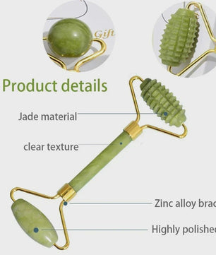 Natuurlijke Jade Roller & Gua Sha Set - Gezichts- en Lichaamsmassage voor Ontspanning en Lifting