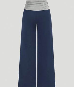 Casual Kleurblok Wijde Pijp Broek voor Meisjes (5-13 jaar) - Comfortabel & Stijlvol
