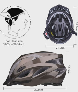 Fietshelm Volwassenen met Afneembaar Vizier - Lichtgewicht & Comfortabel