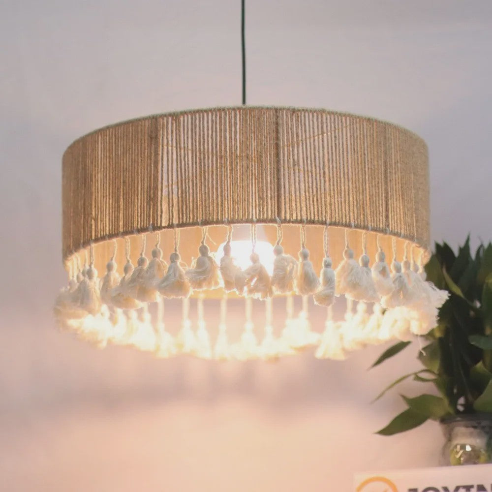 Handgemaakte Boho Hanglamp van Hennep Touw - 50cm - Scandinavische Stijl