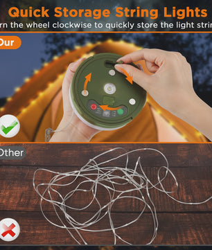 Lureshine 2-in-1 Camping Lamp & Slingerlicht - Oplaadbaar, Waterdicht & Veelzijdig
