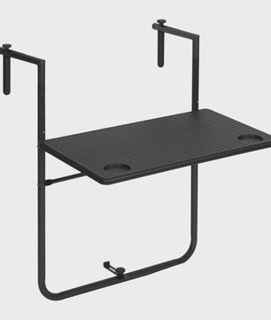 Opklapbare Balkontafel - Hangend, Verstelbaar in Hoogte, Rotan Look - Ideaal voor Buiten
